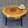Mesa de Té de Madera de Alcanfor Talla de Raíz Madera Maciza Mesa de Café Pequeña Estilo Shaji B&B Sala de Estar Ventana Saliente Tatami Mesa Pequeña