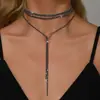Joyería Transfronteriza Europea y Americana Más Vendida Cadena Sencilla Larga Hueso de Serpiente Cadena para el Cuello Diseño de Estilo Frío Sentido del Diseño Collar con Múltiples Capas de Borla