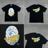 Camiseta unisex de manga curta da marca tendência BAPE, co-branded com design de camuflagem de cabeça de macaco, caimento solto de alta qualidade