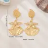 Brincos de Estrela do Mar, Concha e Caracol Exagerados da Moda Venda Quente Transfronteiriça Adequados para Mulheres Usarem em Festas e Feriados