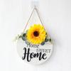 Corona de ramo de rosas de tienda de limones verdes, decoración del hogar, placa de puerta de bienvenida, colgante, listado comercial, se puede personalizar