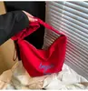 Bolso de Lona Casual de Color Sólido Transfronterizo para Mujer, Bolso Tote de Alta Gama de Gran Capacidad, Bolso de Axila Portátil para Mujer con Pliegues para Viaje