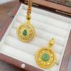 Mismo Estilo que la Joyería Dorada, Calabaza Filigrana de Puntos Dorados Antiguos con Diamante Hebilla de Paz Colgante, Colgante de Oro y Jade Giratorio Mantang Fulu