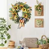 Nueva Guirnalda de Girasoles Simulados de Primavera y Verano Transfronteriza Guirnalda de Girasoles Decoraciones Colgantes para Puerta de Casa en Interiores y Exteriores