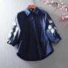 2022 Verano Nuevo Artístico Retro Manga Linterna Bordado Suelto Casual Diseño Estilo Occidental Camisa Top de Mujer