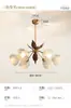 Lustre antigo de sala de estar em nogueira, lustre de flores em madeira maciça para quarto e sala de jantar, designer americano retrô de alto nível