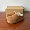 Chinelos de Algodão Fechados na Ponta, com Solado Grosso, Forrados com Pelo, Moda Tendência para Mulheres, Bico Largo, Novo Estilo Inverno 2026