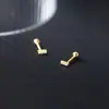Brincos de Pino Simples e Distintivos com Diamantes Completos em Estilo Coreano para Mulheres Pequenos Brincos Espirais para Estudantes