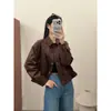 Jaqueta Curta de Lapela Suede Retro Maillard de Alta Qualidade Feminina 2026 Primavera Outono Nova Versátil Temperamento Jaqueta que Rejuvenesce
