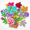 Pegatinas de Tela Bordadas de Boutique Estilo Chino Flores Floreciendo Flores Ricas Hoja de Arce Flores Bordadas para Computadora Adhesivas Parche para Ropa DIY Pegatinas