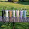 Taza para Coche con Asa de Gran Capacidad, Taza Térmica de Acero Inoxidable de Aspecto Elegante y Almacenamiento en Frío para Coche con Popote, Taza Doble Portátil para Beber