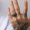 Nova anel masculino estilo indiano retrô punk gema titânio aço ins personalidade hip hop moda anel atacado