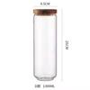 Frasco Sellado de Vidrio de Borosilicato Alto con Madera de Acacia para Almacenamiento de Cocina y Refrigerador, para Snacks, Granos, Botella de Vidrio Sellada