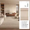 Alfombra color crema para sala de estar, sofá nuevo estilo mid-century, tapete grueso para el suelo, alfombra impermeable y fácil de limpiar de color liso para el dormitorio