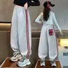 Pantalones para niñas, nuevo estilo 2026, pantalones deportivos de primavera y otoño, pantalones largos casuales para niños mayores, transfronterizos