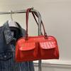 Bolsa de Ombro Retro de Luxo Feminina 2025 Nova Bolsa Mensageira de Grande Capacidade Portátil para o Dia a Dia Bolsa Boston Almofada