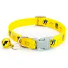 Perro abeja de dibujos animados con decoración de anillo de cuello de campana para mascotas accesorios de tracción para exteriores para perros collar con hebilla gris antipérdida al por mayor