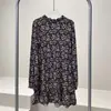 TZ9480 Vestido Infantil Algodón Lino Manga Larga Estampado Floral Largo Midi Tallas 110-152