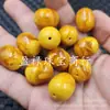 Cera de Abeja Artificial Hebilla de Jade Espaciador Cuentas Sueltas Amarillo Naranja Grasa de Pollo Cera de Abeja Cuentas Redondas Col de Tortuga Concha de Tortuga Cuentas de Ábaco Cuentas para Joyería