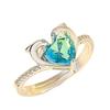 Yihua Anillo de Diamantes en Forma de Corazón de Delfín Doble Más Vendido Apertura Moda Creativa Zafiro Micro Engaste Anillo de Amor de Delfín