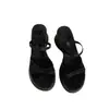 Sandalias de tacón alto con lazo francés y suela gruesa para mujer, calzado de exterior, nuevo estilo de hada 2026, chanclas de cuña