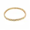 Pulsera geométrica de circonita chapada en oro real de 18k, sensación de lujo ligero de alta gama, diseño de nicho, joyería versátil al por mayor
