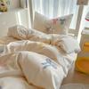Juego de Ropa de Cama de Tres Piezas para Cama de Dormitorio Estudiantil, Sábana Bajera de Algodón Puro, Sábana Plana, Funda de Edredón Juego de Cuatro Piezas