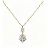 Cadena para Clavícula de Circonita Cúbica Cortada Cuadrada Brillante Chapada en Cobre Dorado Joyería de Circonita Collar Cuadrado Simple de Azúcar para Mujer Joyería de Lujo Ligero de Nicho con Sensación de Alta Gama