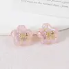 Parche de Flor de Hielo Belleza Flor con Lazo y Perlas, Concha de Imitación, Flor de Cinco Pétalos con Pedrería, Accesorios Hechos a Mano