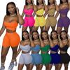 Comercio exterior transfronterizo europeo y americano otoño 2021 estación independiente nueva ropa de mujer color liso top corto ombliguero traje de pantalón de una sola costura
