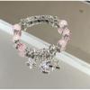 Pulsera Joker de Perlas de Corea del Sur para Mujer Estilo Ins Nicho de Alta Gama Acero Titanio Pulsera Pulsera de Pareja Pulsera Joyería Venta al por Mayor