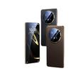 Adecuado para Huawei Mate70 Funda de Cuero Genuino para Teléfono Móvil Electrochapada con Textura de Guijarros Mate70Pro+ Cubierta Protectora de Lente Todo Incluido 5g