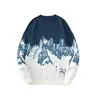 Tricô Personalizado Estilo Harajuku Jacquard Montanha de Neve Gola Redonda Suéter de Tricô para Homens, Suéter Casual Tendência para Casais