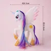 Decoraciones de Adornos para Pastel de Celebridad de Internet Unicornio Arcoíris Carrusel Pony Adornos Niña Princesa Mesa de Postres Enchufe
