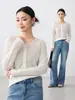 Blusa Transpirable de Lino de Bambú para Mujer Momaik 2026 Nuevo Estilo Primavera Cuello Henry Top Relajado Protección Solar 10199