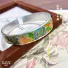 Pulseira Fushi de Prata Esterlina 999.9 Esmaltada Borboleta Peônia Face Aberta Nova Estilo Chinês Tendência Nacional Pulseira de Prata Fosca