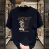 Atacado Exportador Fabricante Camiseta de Verão Simples Confortável Jovem Estampa de Urso Americano Manga Três Quartos Gola Redonda