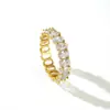 Anillo Ovalado Completo de Diamantes, Moderno, Brillante, Lujo Ligero, Joyería de Diseño de Nicho, Versátil para el Día a Día, No se Desvanece, Venta al por Mayor