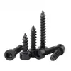 Tornillo de cabeza de copa hexagonal autorroscante de acero inoxidable 304, de zinc negro, con punta de clavo, M2-M6