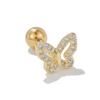 Aretes Dulces de Mariposa y Flor Estilo Bosque Transfronterizos, Chapados en Cobre con Oro de 18 Quilates y Circonita, Joyería para Piercing de Oreja al por Mayor