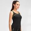 Oferta Especial Regata Esportiva Feminina de Yoga Fitness Corrida Color-Blocking Mesh Respirável Ajustada Secagem Rápida 92102