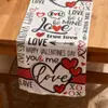 Bandeira de Mesa para Mesa de Centro, Antiderrapante, Não Fofa Facilmente, Elementos de Carta de Amor, Atmosfera de Feriado de Dia dos Namorados, Decoração de Mesa, Sala de Estar