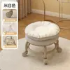 Taburete Pequeño para el Hogar con Ruedas Giratorias, Taburete Bajo con Ruedas, Taburete Redondo Pequeño Móvil con Cojín Suave para Adultos, Adecuado para la Entrada