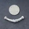 Plata Pura 999 Estilo Chino Retro Rosa Tubo Curvado Tubo de Plata Cuerda DIY Hecha a Mano Accesorios de Plata Media Pulsera Pulsera