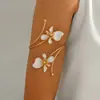 Pulsera Metálica Europea y Americana Transfronteriza Personalidad Creativa Brazalete Ajustable Oro Retro Esmalte Vidriado Artesanía Flor Abierta Pulsera