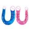 Dragón de doble cabeza femenino transfronterizo cristal fálico simulación transparente dildo masturbador lesbiano femenino sexo de marido y mujer