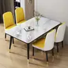 Mesa de jantar apartamento pequeno uso doméstico mesa moderna minimalista Nordic mesa de jantar e cadeira combinação luxo leve 4 pessoas 6 pessoas mesa de jantar retangular
