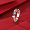 Yilu plata S999 plata pura moda nacional retro envejecido personalidad auspicioso anillo de carpa feliz estilo étnico anillo de koi