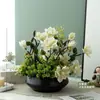 Flores Estilo Pintura al Óleo Americana Retro, Flores Artificiales, Mesa de Comedor de Sala de Estar de Lujo Ligero, Mesa de Café de Recibidor, Adornos Decorativos de Caligrafía