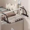 Colgador de Ropa de Cama para Dormitorio, Estante de Almacenamiento Extensible al Final de la Cama para Estudiantes Universitarios, Estante de Acero Inoxidable para Almacenamiento y Secado de Calcetines